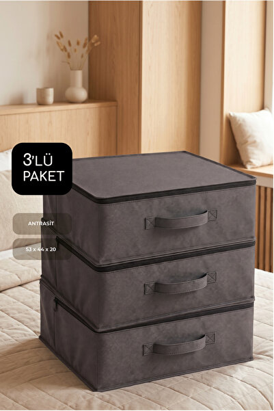 Genel Markalar 3'lü Set 53x44x21 Cm Baza Altı & Dolap Içi Organizer, Yorgan &...