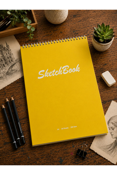 Pagos Yayınları A4 Hardcover Sketchbook 200 Gr. 30 Sheets (60 Pages) 21 X 29....