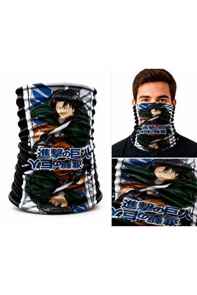 FG KONNİCHİWA قناع وجه أنيمي من Attack on Titan Bandana ورباط للرقبة ورباط مت...
