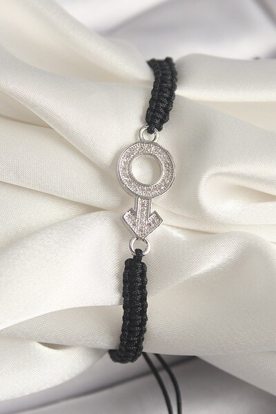 Inure Jewelry سوار نسائي من النحاس الفضي اللون مرصع بحجر الزركون على شكل المر...