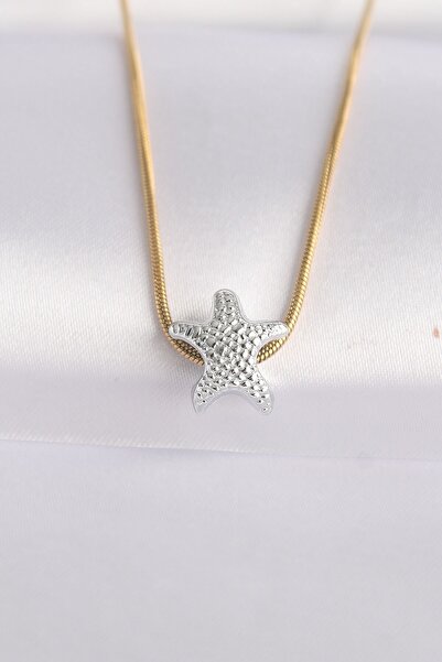 Inure Jewelry سلسلة فولاذية 316L سلسلة ذهبية اللون مع قلادة بتصميم نجمة البحر...