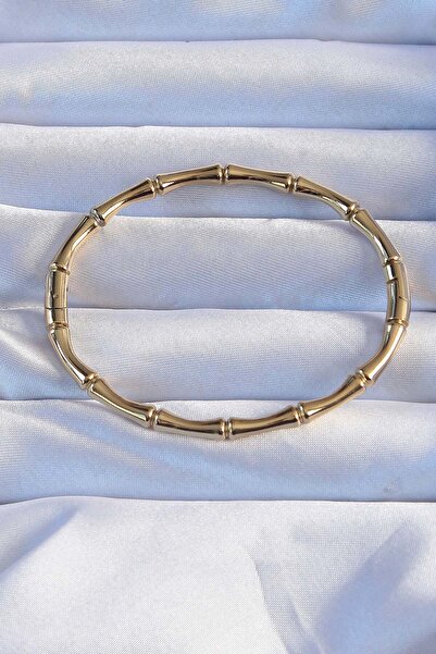 Inure Jewelry سوار موديل عظمة من الفولاذ باللون الذهبي عيار 316L
