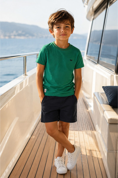 Mutlu Kids Happy Embroidered Men's T-Shirt
