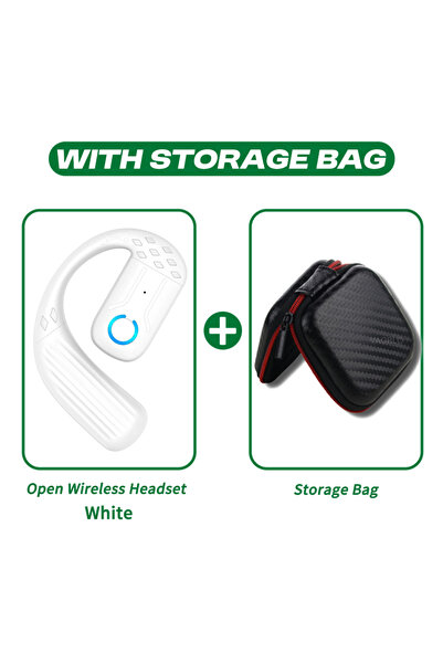 Choice White With Bag Bluetooth 5.4 Open Wireless Headset 180° Rotation Adjus...