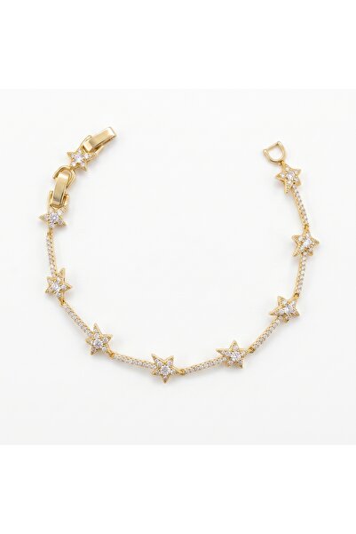 Snartun Xuping Jewelry Star Figured Zircon Stone Gold Color Women's Bracelet ...