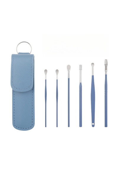 Choice E004-C blue Effective 6Pcs Earwax Cleaning Tool with Spiral Earpick an...
