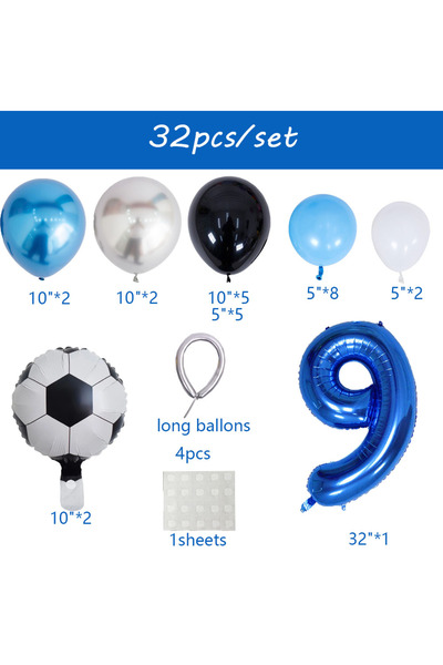 Choice NUMBER 32inch HG9159-9 32pcs Football Balloons Set 32inch Blue 0-9 Num...