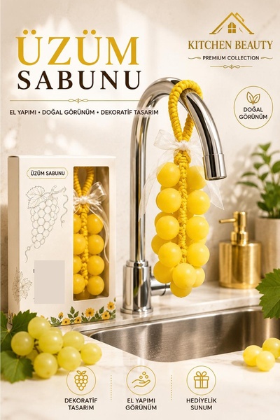 Kitchen Beauty Limon Kokulu Üzüm Şekilli Dekoratif Sabun | Doğal İçerikli Kok...