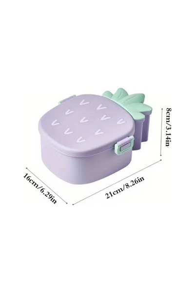 Dörtel Tedarik Cutie de prânz pentru copii cu aspect de ananas, recipient por...