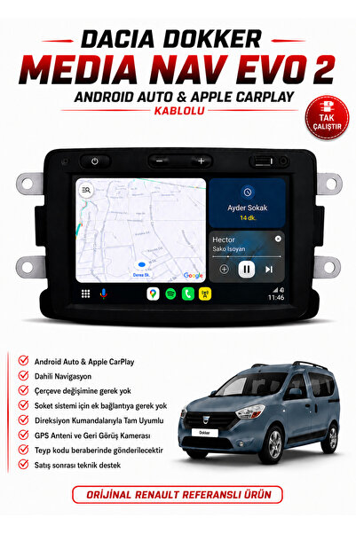 LG Dacia Dokker Uyumlu Multimedya Carplay /Android Auto Özellikli 1.0.15 Vers...