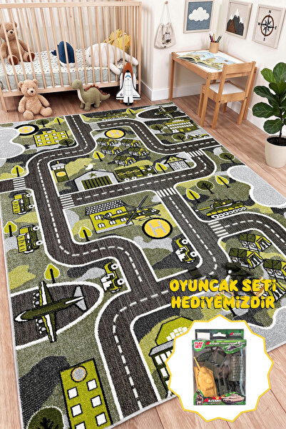 3D Soldier War Play Rug Kindergarten Nursery Woven Kids Room Rug Camouflage Aircraft Helicopter