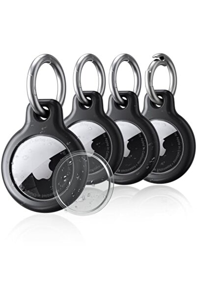 Choice C-4pcs Waterproof Cover for Airtag Holder Keychain with Anti-Lost Keyr...