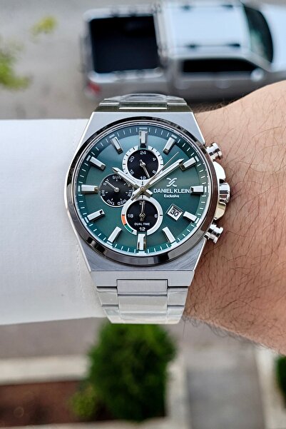 Daniel Klein Kadranı Yeşil Kordonu Metalik Renk 2 Yıl Garantili 44 Mm Erkek K...