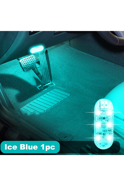 choice2 1pc ice blue LED Car Mini Touch Light USB Charging Portable Auto Roof...
