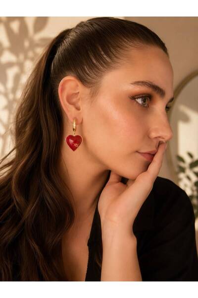 AUREVA Love Red Heart Earrings