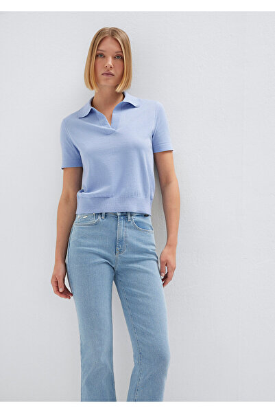Mavi Kısa Kollu Triko Tişört Slim Fit / Dar Kesim 1710909-70827