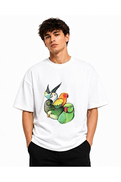 Inscriptie Tricou Unisex Bumbac Premium Casual " Papagali iubitori "
