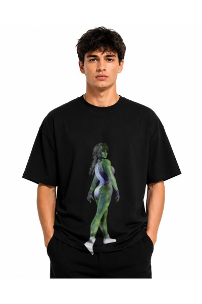 Inscriptie Tricou Unisex Bumbac Premium Casual " She Hulk vector "