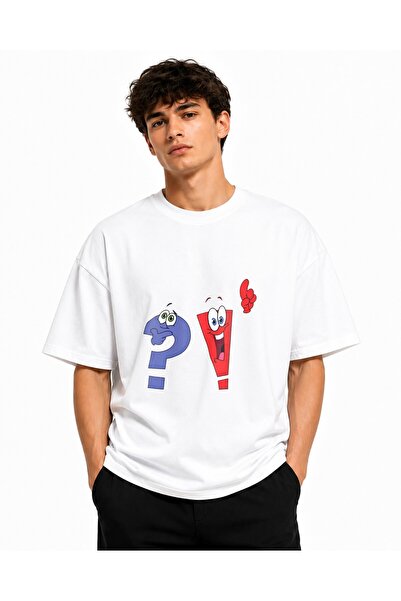 Inscriptie Tricou Unisex Bumbac Premium Casual " Intrebare si exclamare "