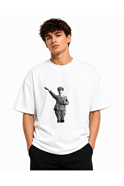 Inscriptie Tricou Unisex Bumbac Premium Casual " Adolf Hitler - black & white "
