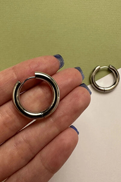Leo'Stone Çelik 2,5 Cm Kararmaz Renk Atmaz Basic Kadın Küpe