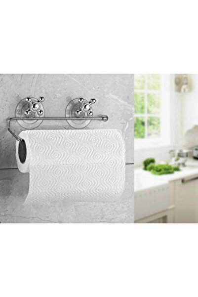 Go İthalat Double Suction Cup Holder Corner Open - Metal Paper Towel Holder (...