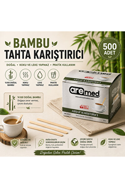 Dodo Cup 500 Adet Tahta Karıştırıcı Çay Kahve Karıştırma Tek Kullanımlık Taht...