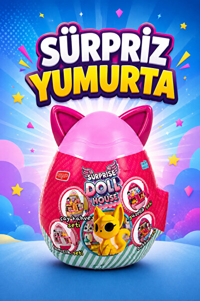 FunkyCraft Surprise Doll House Mini Oyun Evi Sürpriz Oyuncak 4 Farklı Tema Do...