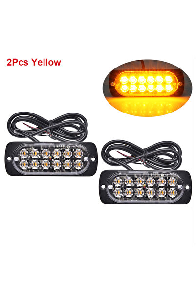 Choice9 قطعتان من أضواء الوامض الصفراء بـ 12 مصباح LED للطوارئ، أضواء تحذير و...