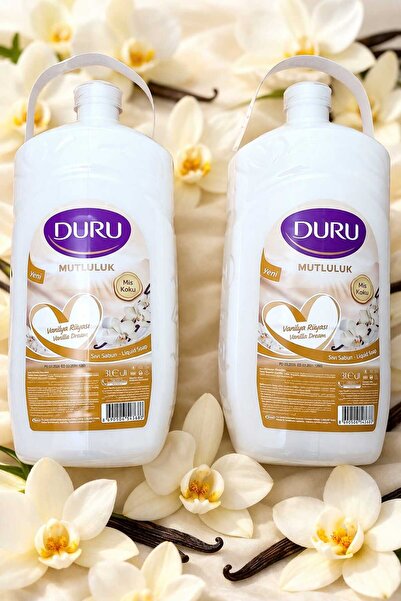 Duru سلسلة السعادة: صابون سائل بخلاصة الفانيليا 2 قطعة × 3 لتر (مع قماش مطبخ ...