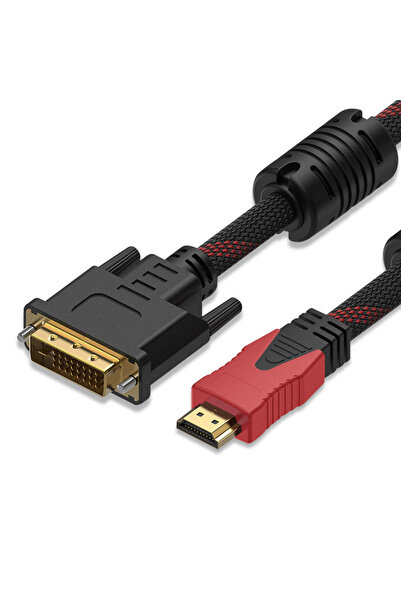 Choice كابل HDMI إلى DVI أسود بطول 1.5 متر، محول ذكر DVI-D ذكر 24+1 ثنائي الا...