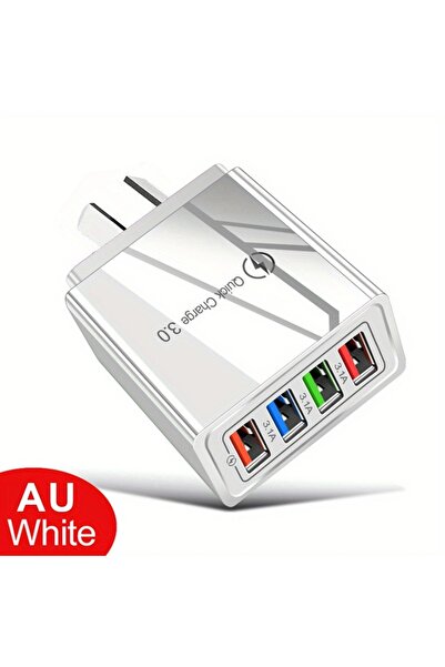 Choice AU WHITE EU US Plug 3A USB Charger Multi Port 4 USB Quick Charge 3.0 F...