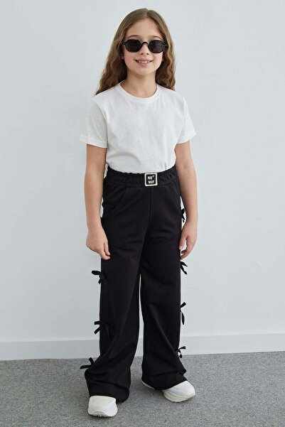 Fulla Moda Girl's Trousers with Ribbon Detail