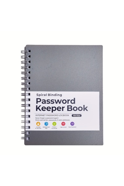 Choice Grey 1 Password Storage Book, Letter Password Log and Organizer, Mini ...