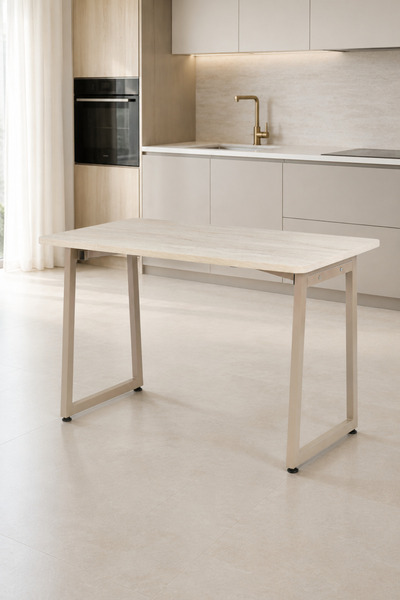 VİLİNZE Biga Sabit Mdf Metal Ayak Mutfak Masası - 70x120 cm