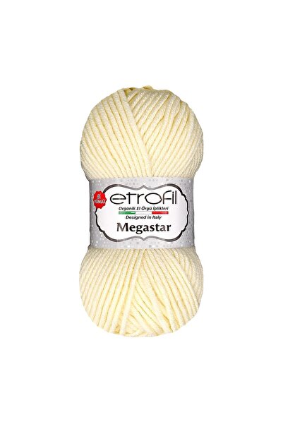 Etrofil Megastar Knitting Yarn Cream 75% Acrylic 25% Wool 100g 110m (70299)