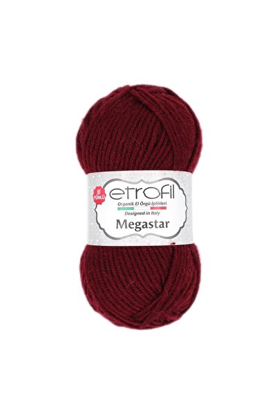 Etrofil Megastar Knitting Yarn Burgundy 75% Acrylic 25% Wool 100g 110m (73143)