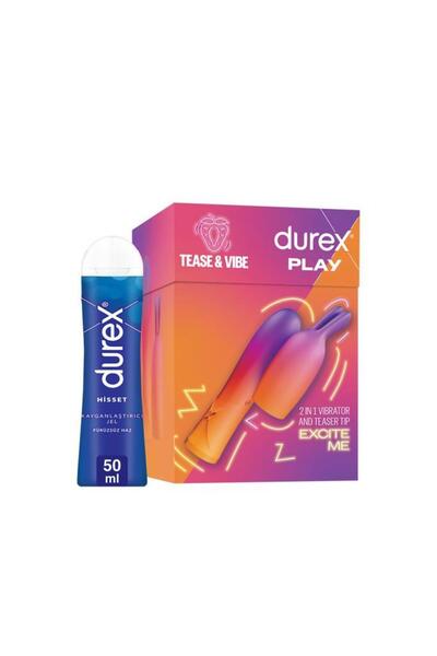 Durex 2'si 1 Arada Vibratör ve Uyarıcı Başlık + Hisset Jel 50ml