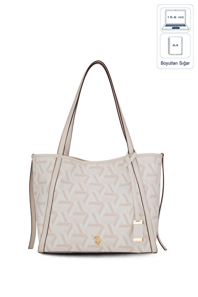 U.S. Polo Assn. حقيبة كتف نسائية كريمية اللون Us26112