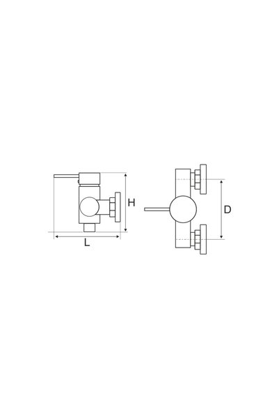 Evotools Baterie cabină de duș 4001 - Lungime baterie 109 mm Înălțime baterie 100 mm Distanță între conexiuni