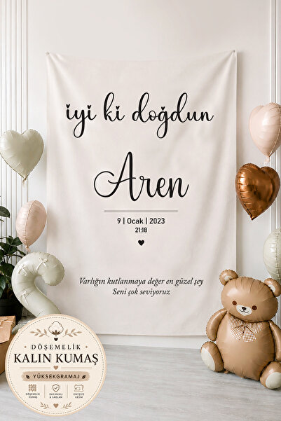 Narelinse Kişiselleştirilebilir Büyük Ebat Dikey Birinci Kalite İyi Ki Doğdun...