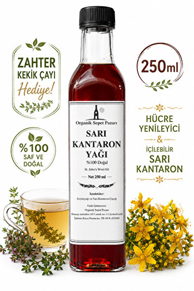 Organik Sepet Pazarı Sarı Kantaron Yağı 250 Ml Cam Şişe