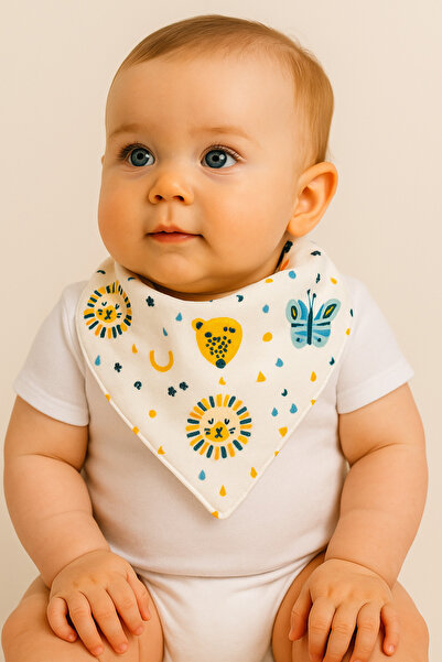 minial Baby Bib Set of 5 100% Organic Cotton Flannel Baby Bib & Scarf Baby Bib