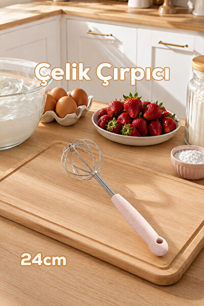 Porsima 1875 Paslanmaz Çelik Çırpıcı Pratik Karıştırıcı Çırpma Teli 24cm