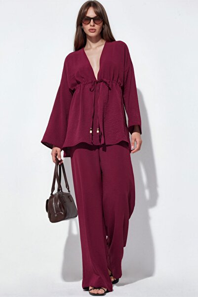Hiccup Bdart Two-Piece Kimono and Wide-Leg Pants Set