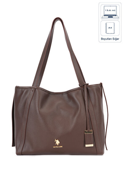 U.S. Polo Assn. حقيبة كتف نسائية بنية اللون Us26589