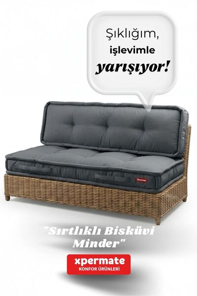 XPERMATE Bisküvi Yer Minderi Petek Önü Palet Üstü Balkon Bahçe Minderi 60x120...