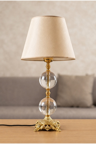 asellus Safderun Series Crystal Glass 2 Ball Lampshade, Table Lamp, Lux Lamps...