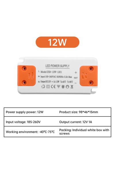 Choice 12W 12V LED Driver Thin Constant Voltage Drive Power Supply 12W 18W 24...