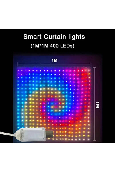 Choice USB 1MX1M 400LEDs Smart Curtain String Light Bluetooth APP Control Chr...